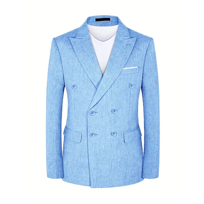 

Suit Blazer Jacket Men's Casual Summer Blazer Lightweight Double-Breasted Men's Jacket Wedding Office Outdoor Casual Occasions
