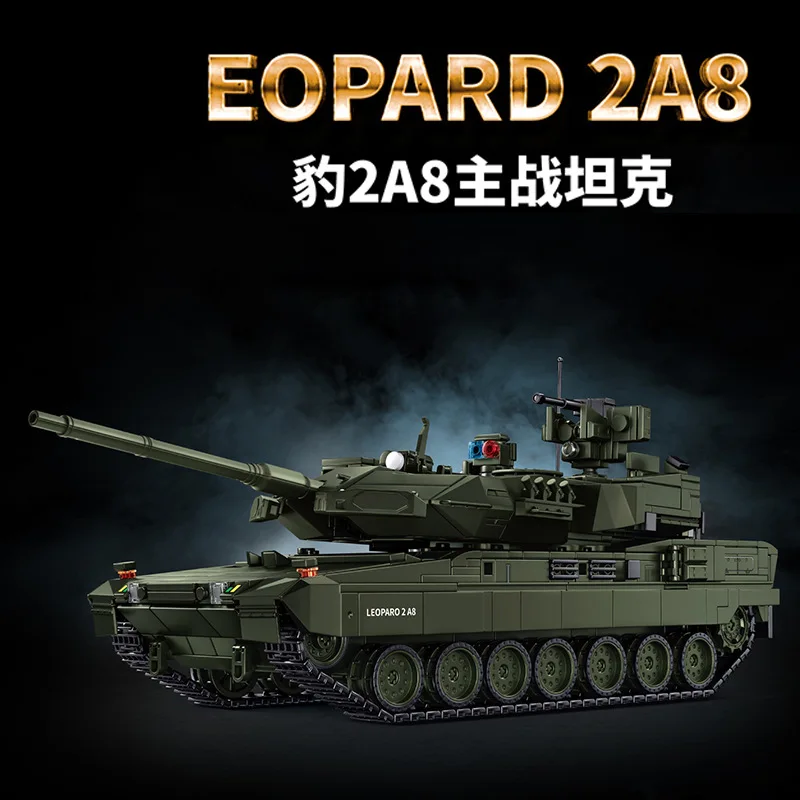 

2306pcs Modern Military Building Blocks MOC German Leopard 2A8 Main Battle Tank Model Boys' Educational High-Difficulty Toy