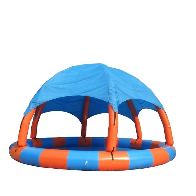 

Customized Outdoor Inflatable Pool With Cover For Summer Fun Inflatable Swimming Pool Boat With Tent