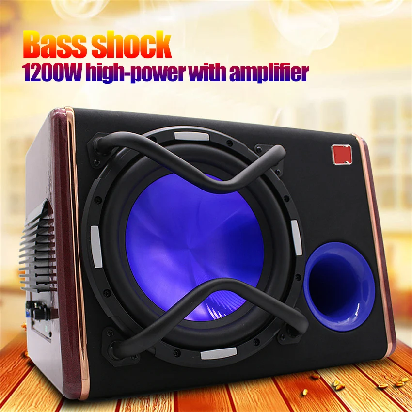 

10 Inch Car Active Subwoofer Car Audio Modified 12V Powerful Speaker Amplifier Subwoofer Auto Electronics Accessories 1200W