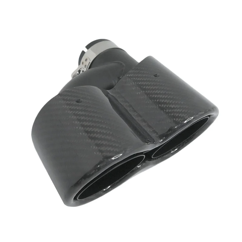 new Carbon Fiber 51mm 60mm Car Exhaust Tube slip on Double Exhaust Pipes Rear Exhausts System Muffler