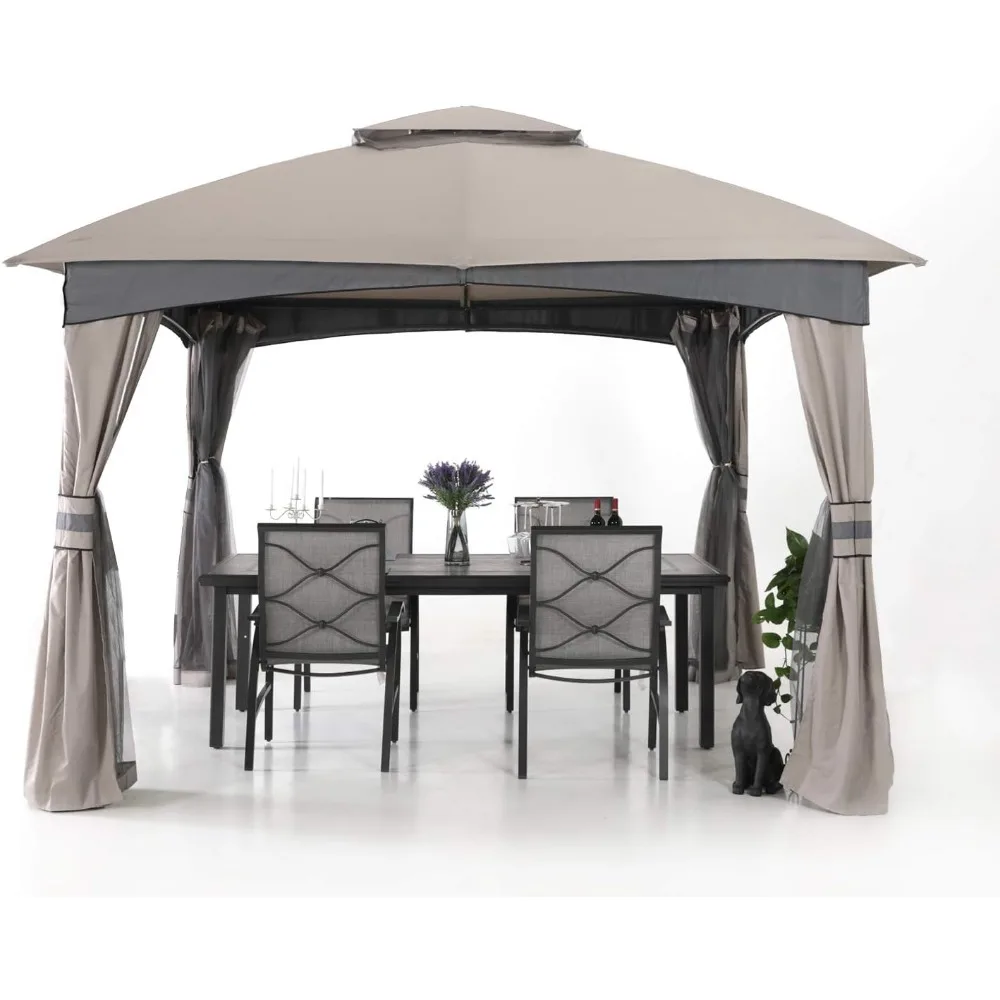 

10x10 Outdoor Gazebo, Patio Gazebo with Mosquito Netting, Outdoor Canopies for Shade and Rain for Lawn, Garden