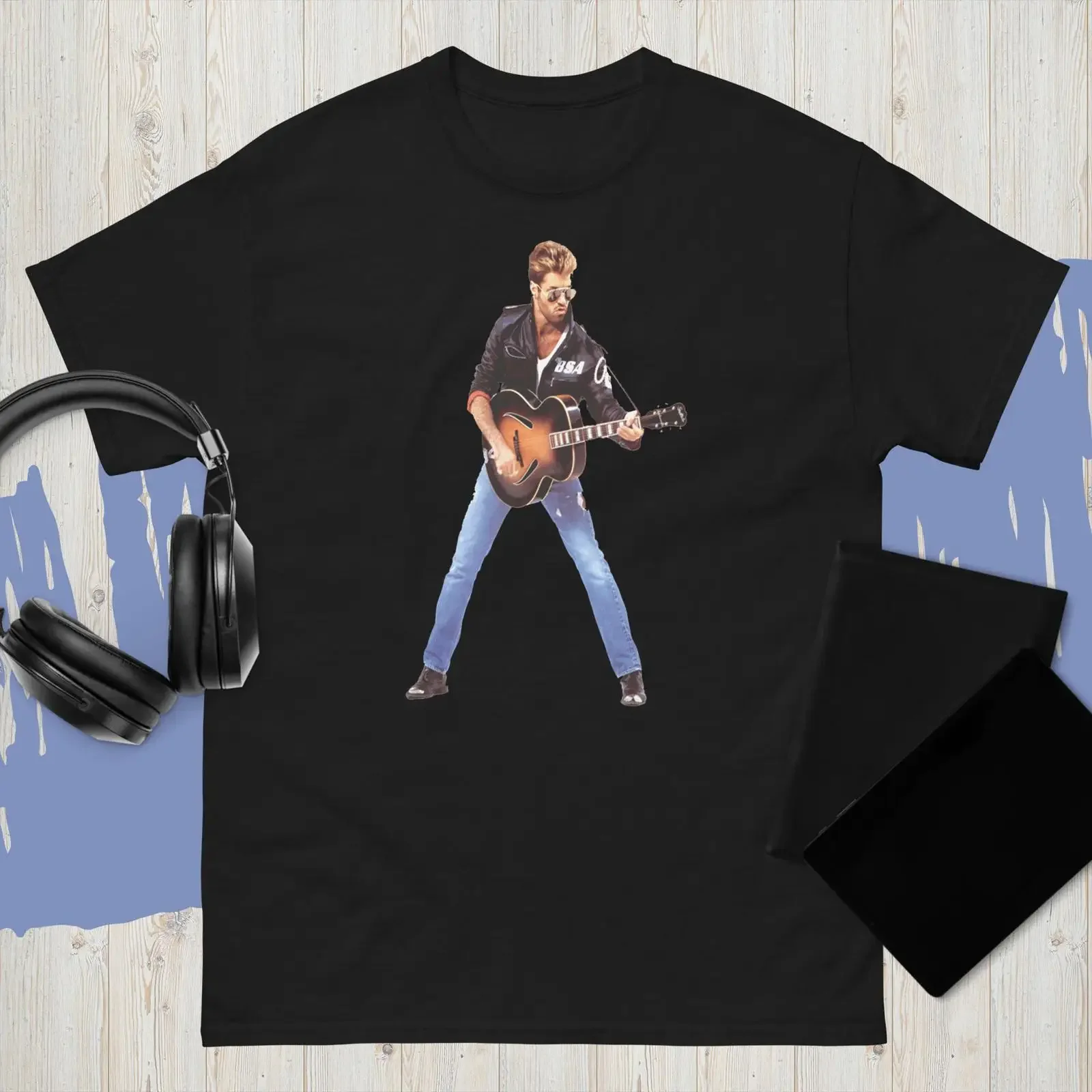 New Faith George Michael Wham Ideal T Shirt vintage Washed graphic Breathable homme Comfortable Unisex streetwear Stretched