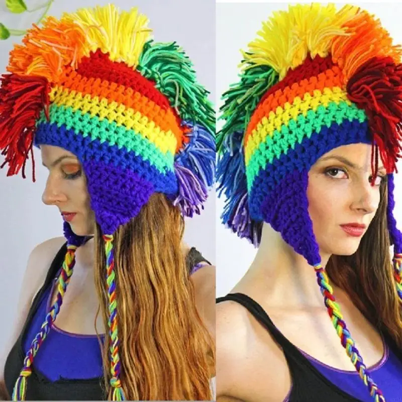 Novelty Earflap Hat Halloween Funny Hat Roman Knight Hat Rainbow {} 6XDA