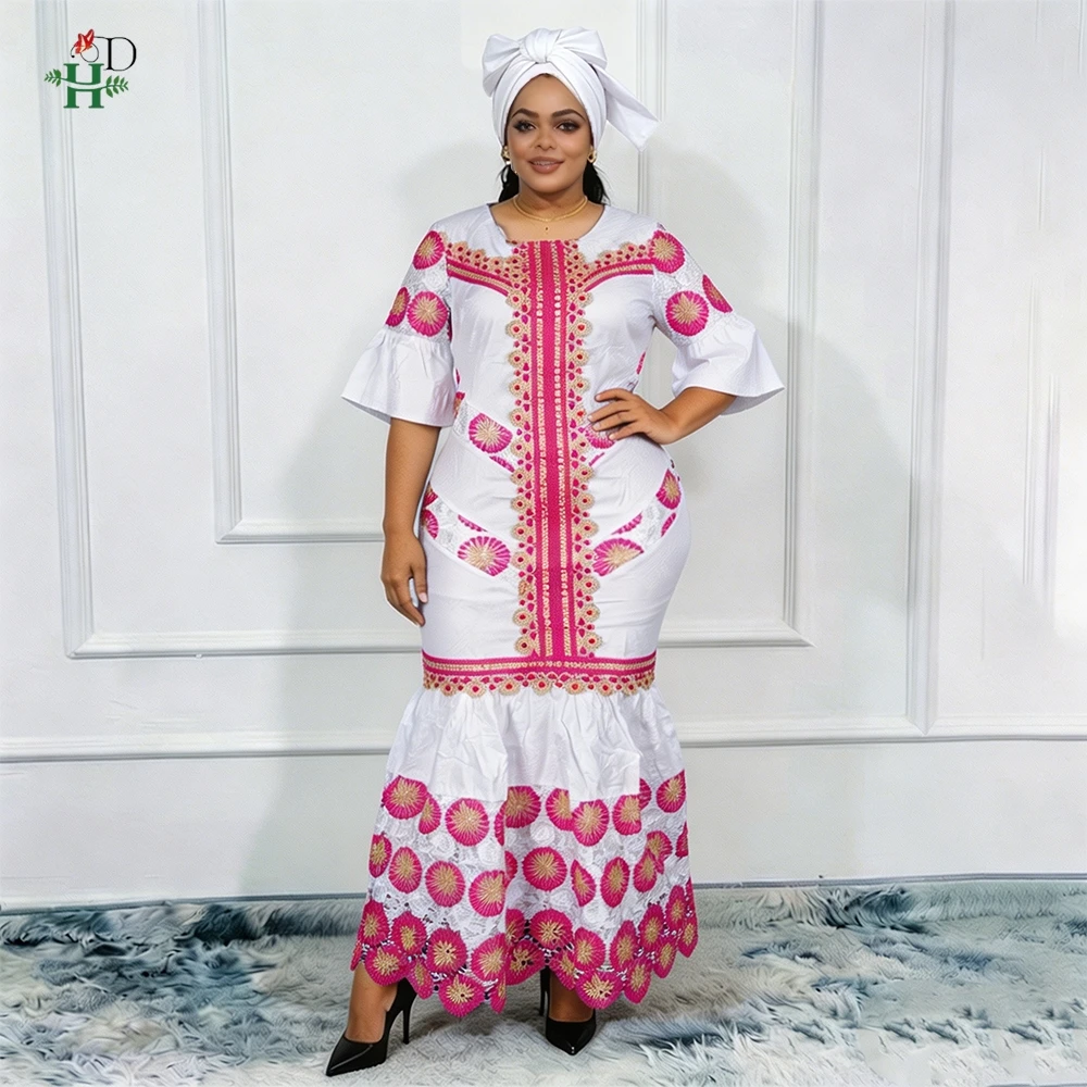 Robes brodées H&D en solde, robes africaines pour femme, boubou du Nigéria, vêtement africain original femme luxe
