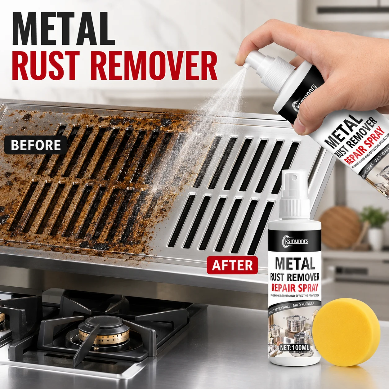 100ml Powerful Metal Rust Dissolver for Car Wheels Household Hardware Kitchen Appliances and Tools