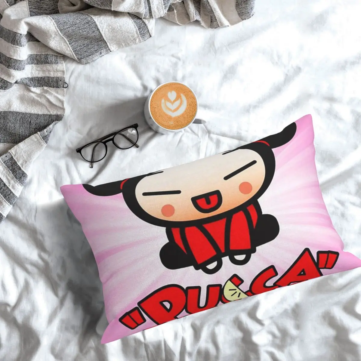 Pucca Rectangle Pillowcase Cushion Cover Decorative Bedroom Bed Home Comfort Throw Pillow