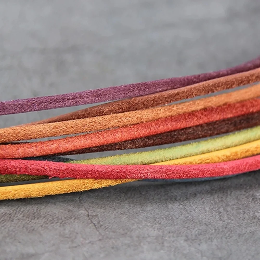 Making Jewelry Accessories 5meter 3mm Leather Cord Clourful Roud Lace Rope DIY Bracelets Making Necklace String Rope