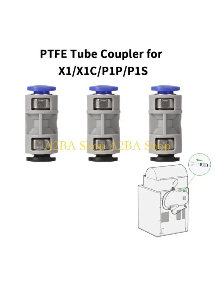 

A2BA 3Pcs Professional Tube Connector 3D Printing PTFE Feed Pipe Joint Filament