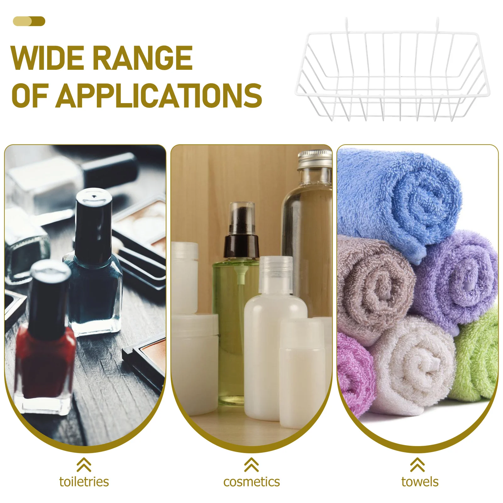 

Multi-Function Hanging Wire Organizer Kitchen Bathroom Bedroom Wall Storage Rack Simple Iron Sundries Basket Household Grid