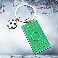 New Football Field Soccer Keychain Pendant  Playground Sports Key Chain Keyring Football Fans Club Gift