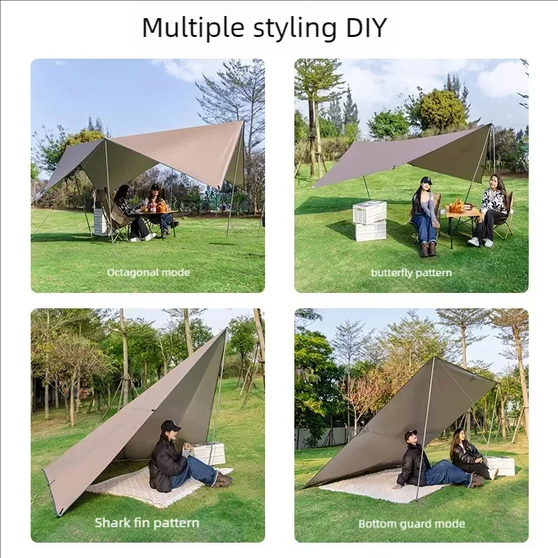 5x3m 4x3m 3x3m Awning Waterproof Tarp Tent Shade Ultralight Garden Canopy Sunshade Outdoor Camping Tourist Beach Sun Shelter