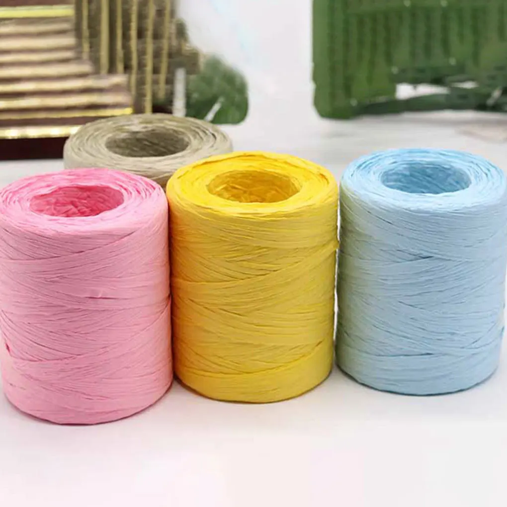 Wide Application Raffia Yarn Versatile And Easy To Made With Fiber Natural Paper Ribbon khaki