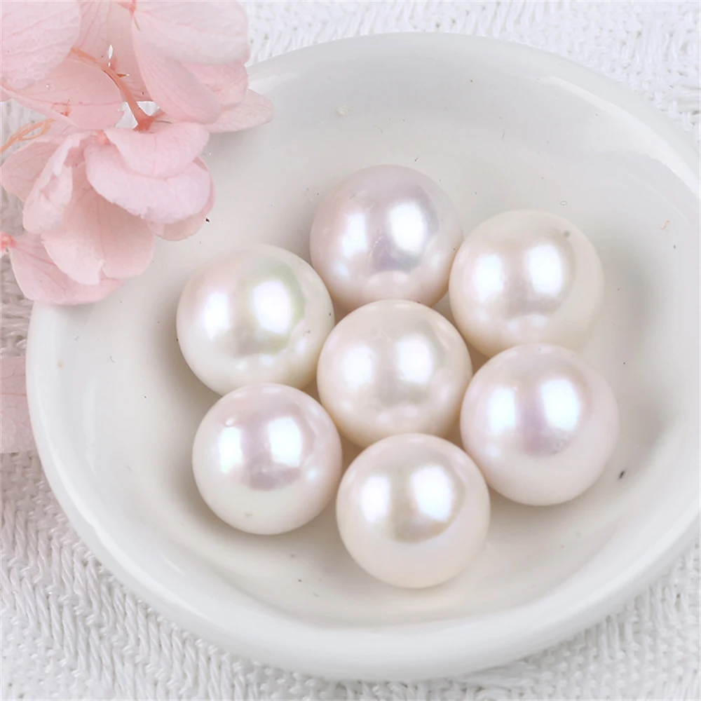 

Over 14mm Size White Color Large Fresgwater Loose Round Pearl Beads for Jewelry Making or Gift