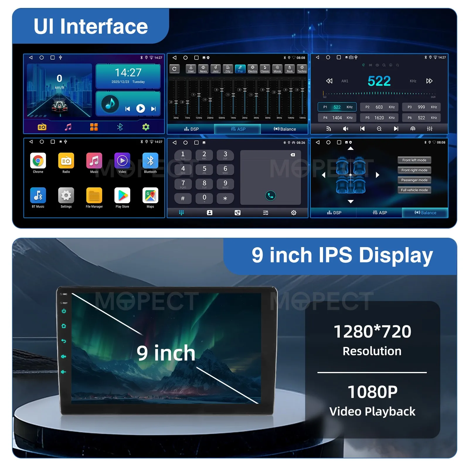 MOPECT 10,1-Zoll-Android-15-Autoradio für Toyota Aygo / PEUGEOT 107 / Citroen C1 2005-2014 WiFi Carplay 4G+64G SWC FM+DVR&CAM – Detail 8