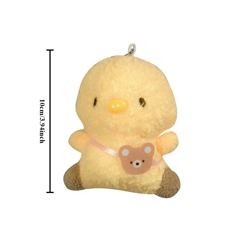 귀여운 만화 플러시 치킨 펭귄 인형 발톱 기계 인형 어린이 배낭 키 체인 인형 펜던트 작은 선물 플러시 동물
