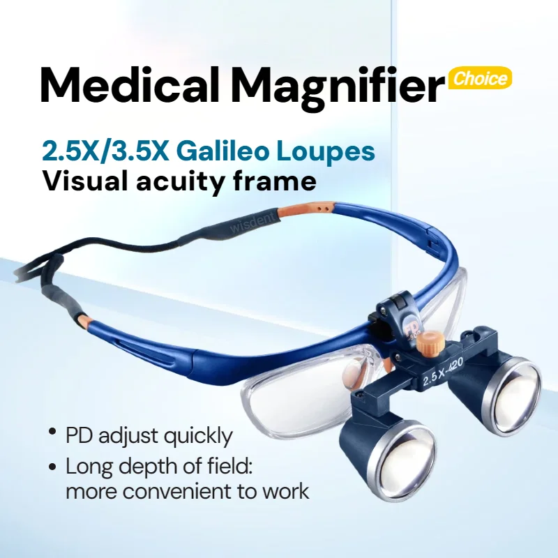 Head-Mounted Magnifying Glass T503GA 2.5X/3.5X​​ Adjustable Focal Length & Optional Headlamp for Precision Work
