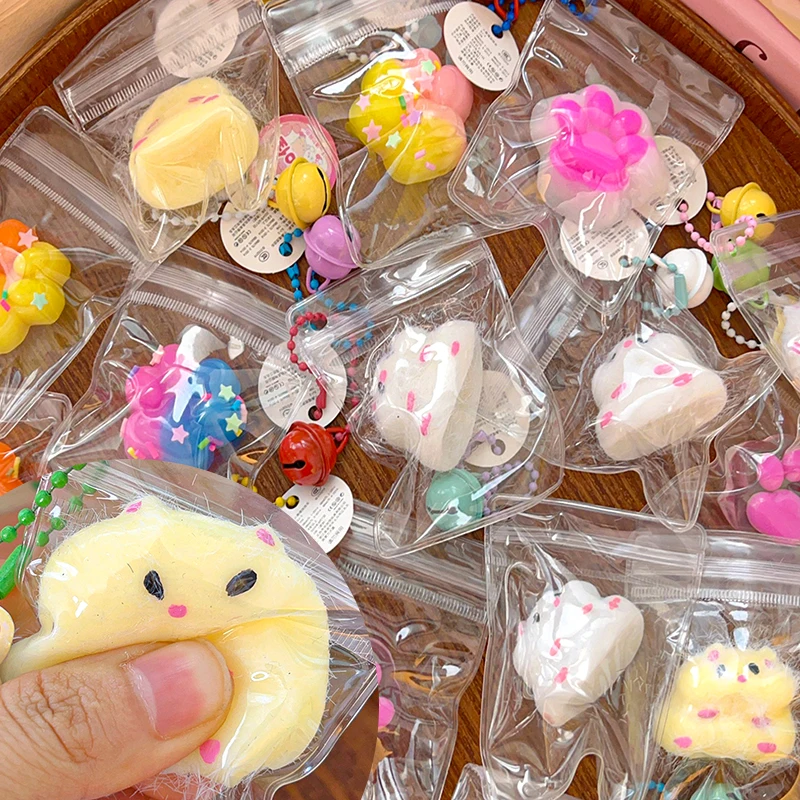 Mini Animal Hamster Finger Pinch Toys Children's Schoolbag Bell Pendant TPR Silicone Squeeze Rebound Toy To Relieve Anxiety