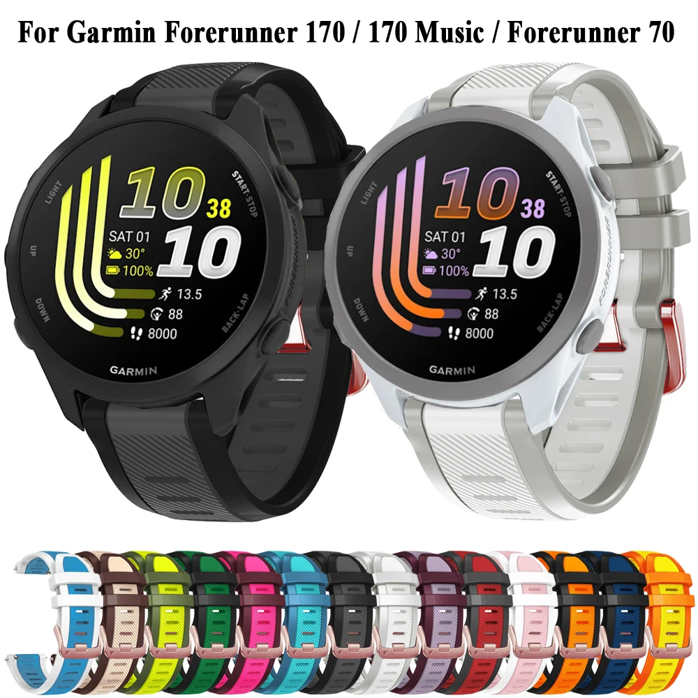 Новый силиконовый ремешок для часов 20 мм для Garmin Forerunner 170/Forerunner 170 Music, браслет для умных часов Forerunner 70, ремешок для часов