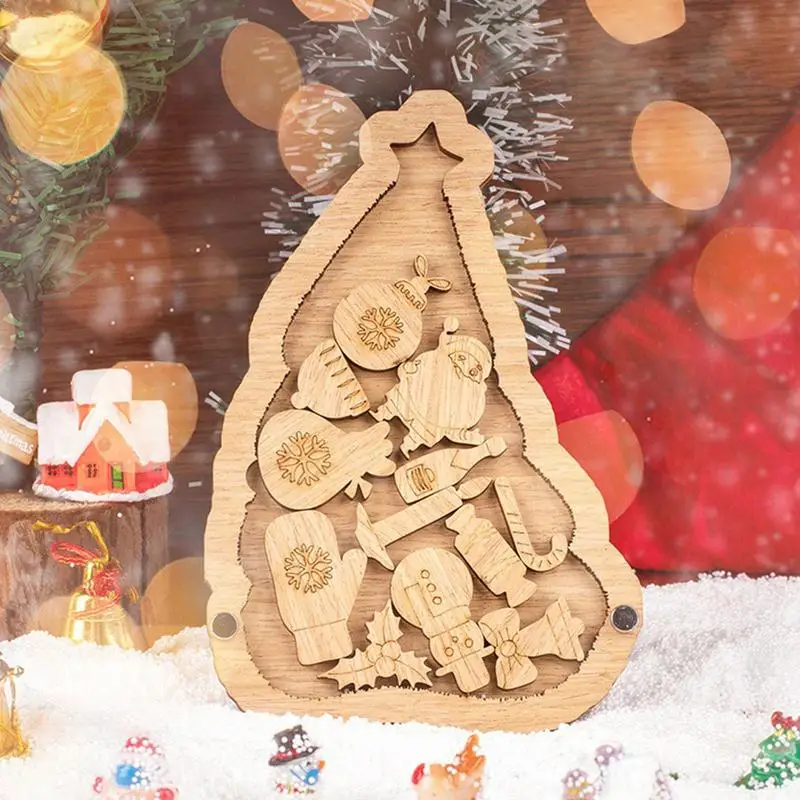 

Christmas Tree Puzzle Wooden Christmas Floor Puzzle Kids Jigsaw Kids Floor Puzzles Christmas Toys For Toddler Young Children