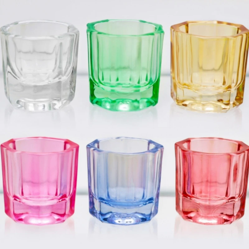 Dental Colorful Crystal Glass Mixing Cups Mini Bowl Powder Liquid Stirring Container Dish Dentist Brush Pen Washing