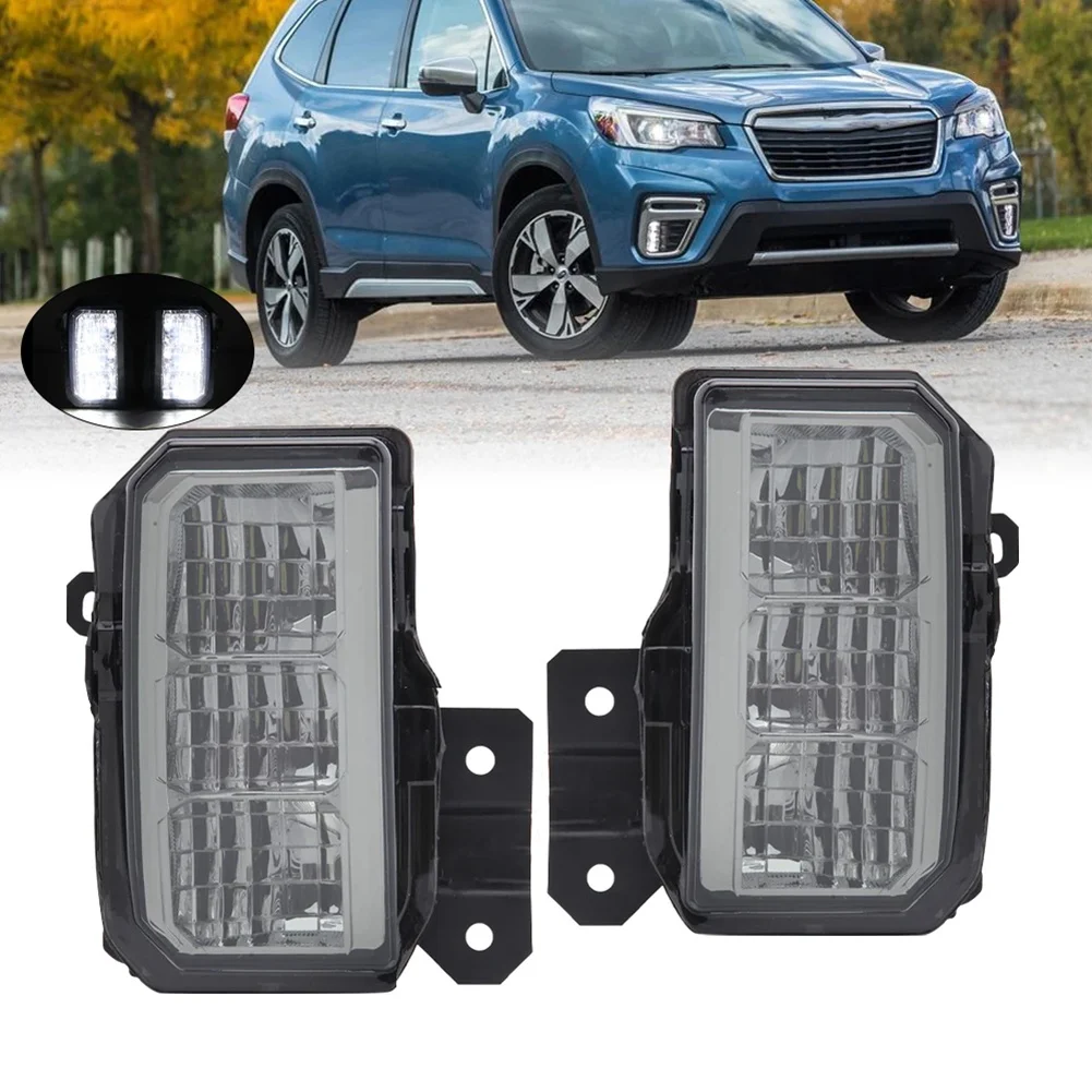 1Pair Car LED DRL Fog Light for Subaru Forester SK 2019 2020 2021 Auto Driving Lamp Daytime Running Light Bumper Lamp B