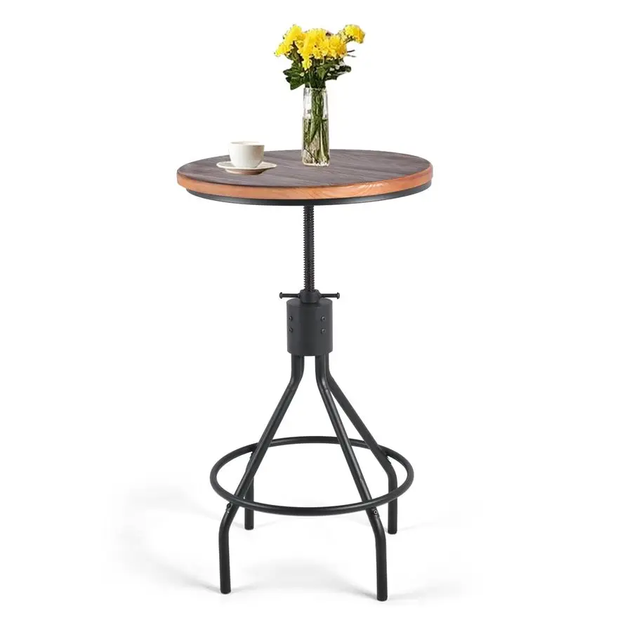 

Bar Table, Counter Height 3036inch Height Adjustable, Swivel Wooden Tabletop, Farmhouse Dinner Table for Home KitchenVintage Dis
