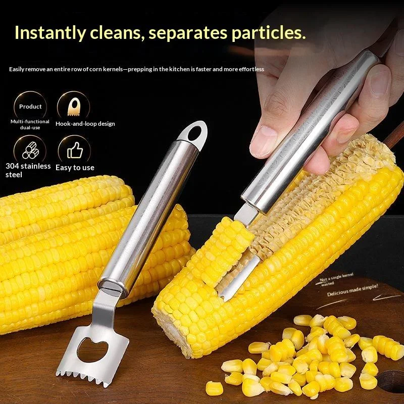 Stainless Steel Kitchen Household Corn Cutter Thresher Corn Slicer Peeler Fishing And Corn Peeling Practical Kitchen Tools