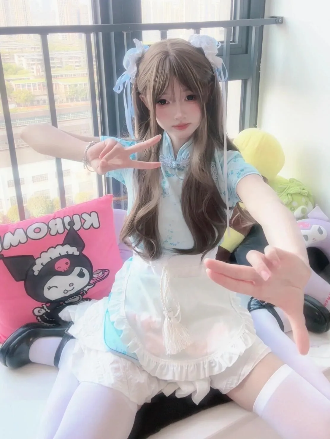 Nuevo Vestido  Estilo Chino, Disfraz de loween, Navidad, orme Escolar, orme de Sirvienta, Manga Corta, Cu...