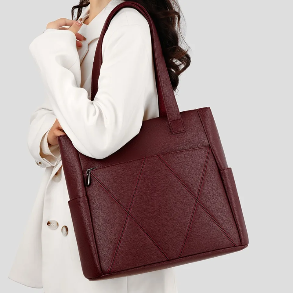 Genuine High Quality Leather Casual Tote Luxury Handbags Women Bags Designer Shoulder Crossbody Bags for Women 2025 Sac A Main