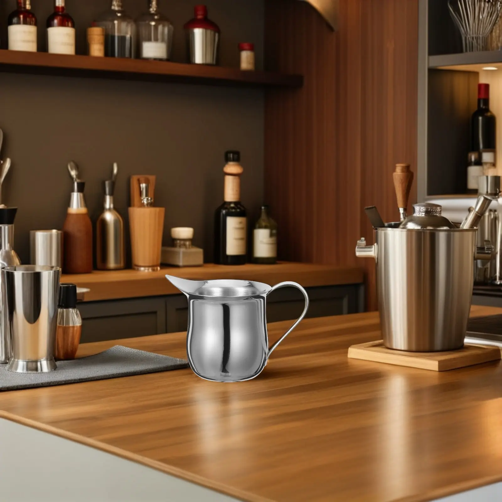 2Pcs Stainless Steel Mini Milk Jug Frothing Pitcher for Espresso Steaming Latte Art Coffee Brewing Portable 3Oz Smooth Interior