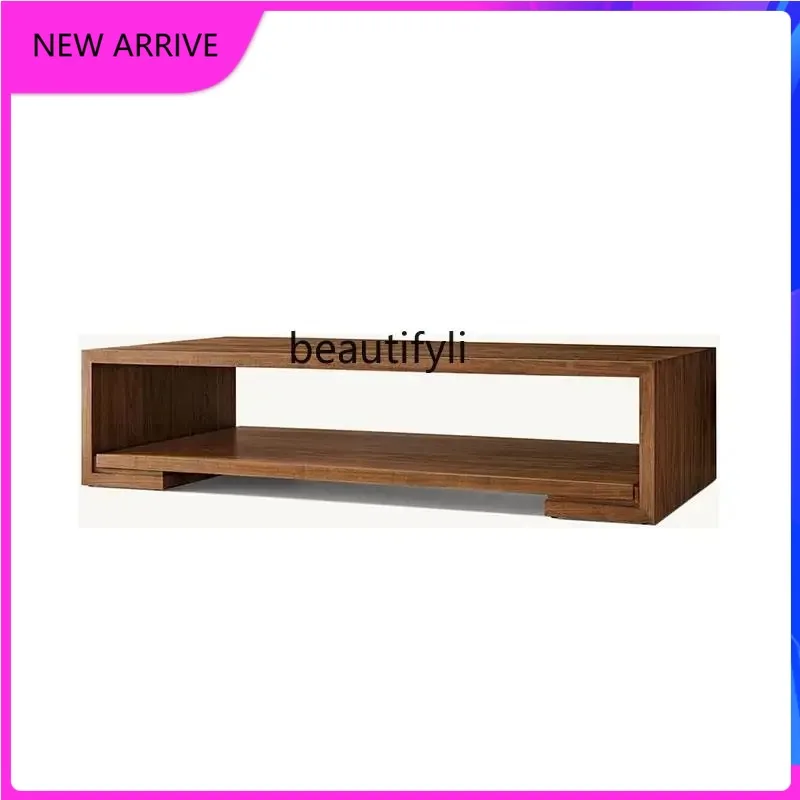 A4567 American country solid wood rectangular coffee table designer coffee table light luxury living room tea table