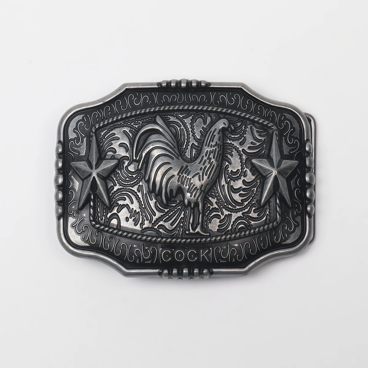 A Belt Buckle Head - A Western Cowboy-Style Belt Buckle Head - A Metal Buckle Head view 4