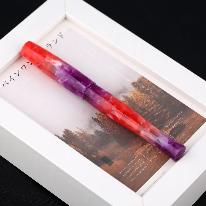 

Перьевые ручки Penbbs 2026 из смолы, красный, синий, лезвие с блокировкой цвета, серебро, 0,5F, чернильная ручка с конвертером чернил, идея рождественского подарка, письмо