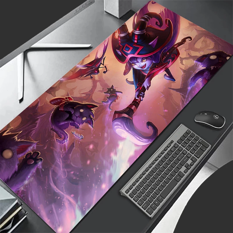 

League of Legends Lulu Mouse Pad PC Gaming Accessories Keyboard Pad Anime Gamer Cabinet Carpet Purple Kawaii Desk Mat Mousepad