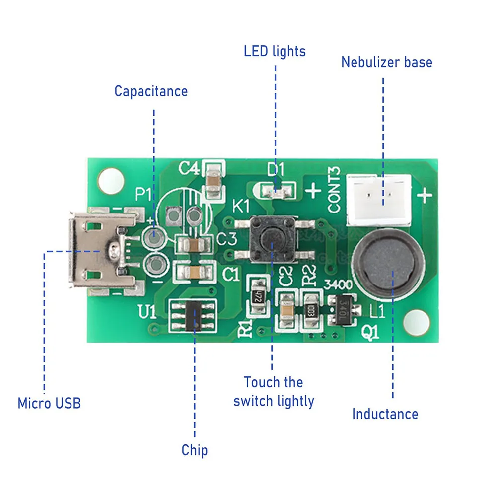 8PCS Humidifier Module USB Spray Module Circuit Board 5V Atomization Plate Mist Maker For Perfume Atomizers Atomization DIY Kit