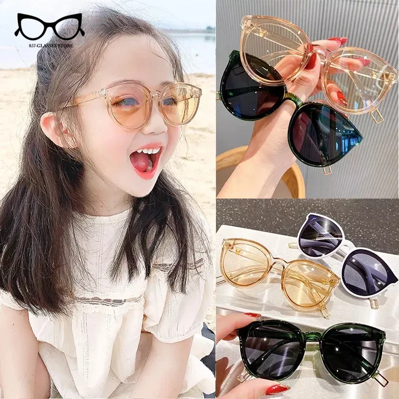 New Fashion Sunglasses Girls Boys Brand Round Vintage Children Sun Glasses Baby Shades Mirror Goggles Eyeglasses UV400 Eyewear