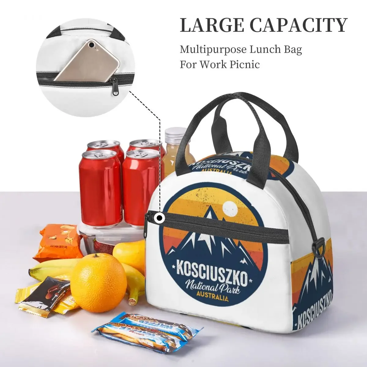 Mount Kosciuszko National Park New South Wales Australia Insulated Lunch Bag for Women Kids Food Boxes Thermal Lunch Box Tote