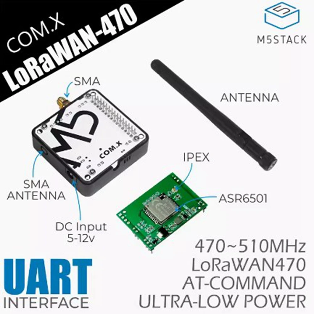 

M5Stack COM.LoRaWAN470 Module 470MHz Frequency band ASR6501