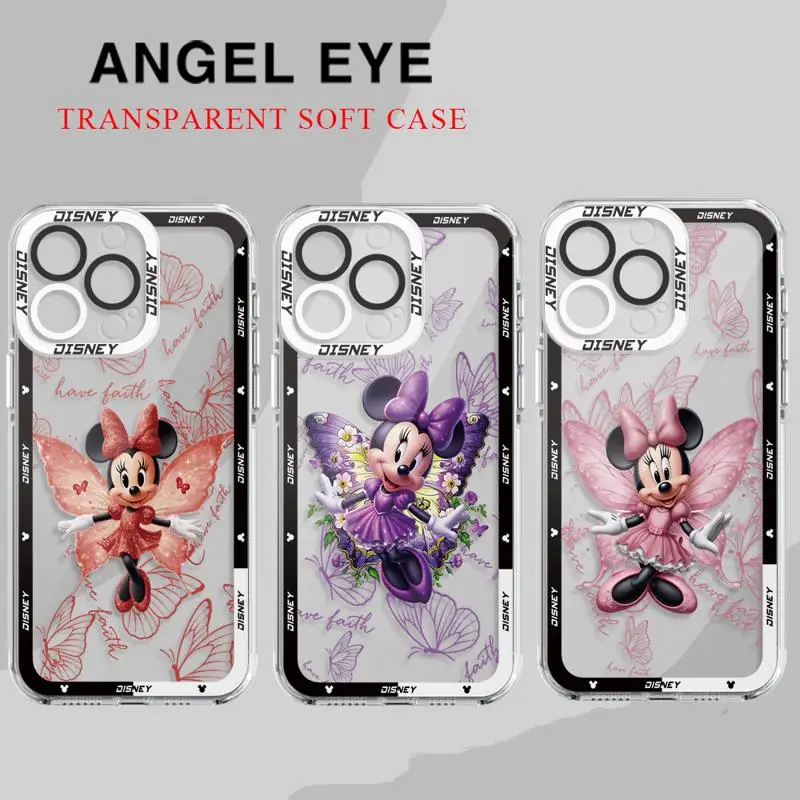 Mickey Minnie Phone Case for Motolora Moto G32 G73 G52 G71 G72 Edge 40 5G G22 Transparent Soft Cover