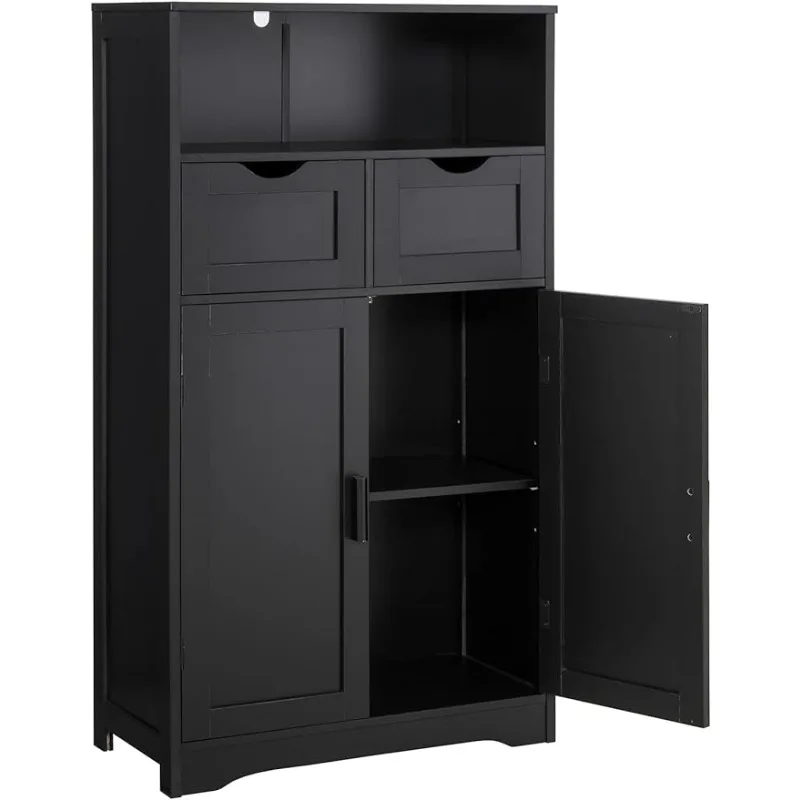 

Freestanding Accent Cabinet for Living Room, Bedroom, Office, Black, 23.6" L x 11.8" W x 42.5" H