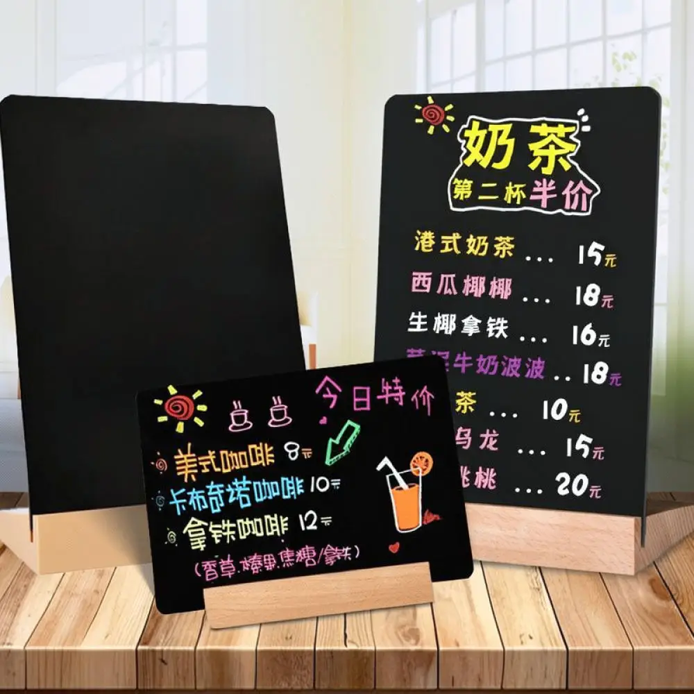 L Shaped Acrylic Chalkboard Stand Desktop Message Display Board Erasable Writing Holder For Restaurant Cafe Retail Office