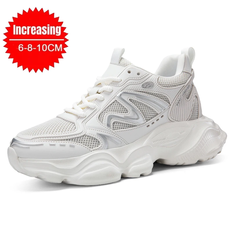 

Туфли-лифты на платформе, мужские туфли для подъема, более высокие кроссовки, толстая подошва, скрытая, увеличивающая рост, спортивная повседневная обувь