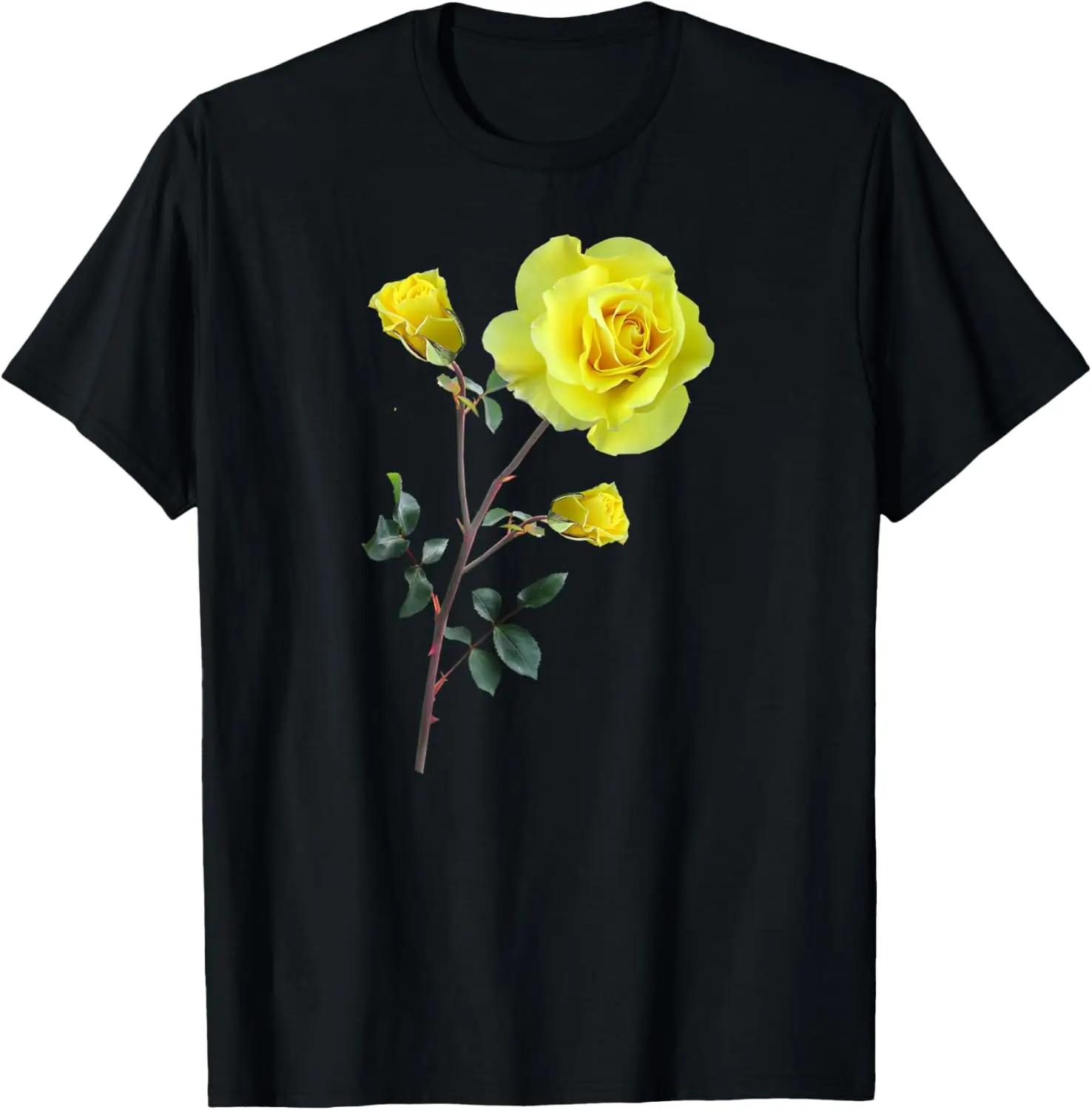 Yellow Rose T-Shirt Botanical Shirt for Women T-Shirt