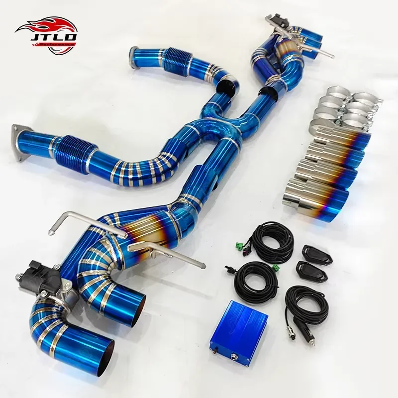 JTLD Performance Titanium Valved Exhaust Catback Pipes for Chevrolet Corvette C8 Valvetronic System Escapes