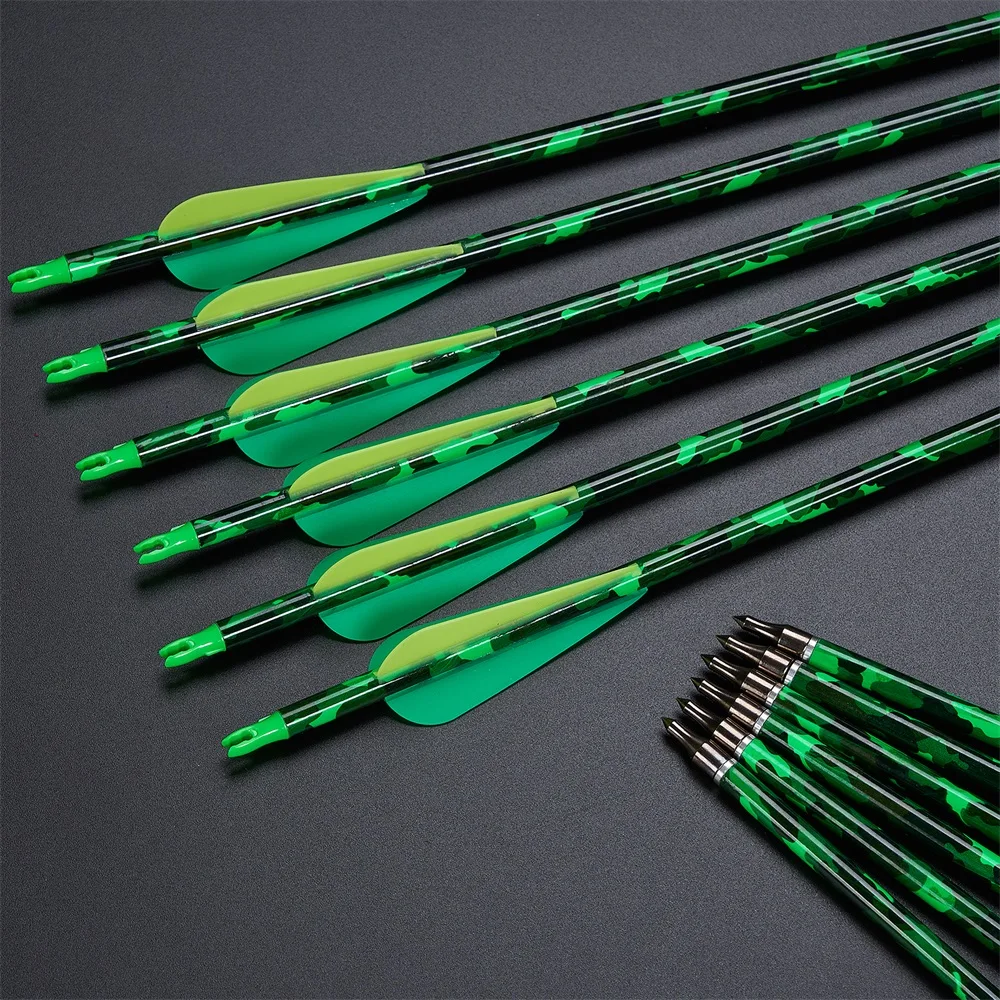 

6/12pcs 31.5'' Mixed Carbon Arrow ID 6.2mm Spine 500 Hunting Arrorw for Compound/Recurve Bow Archery