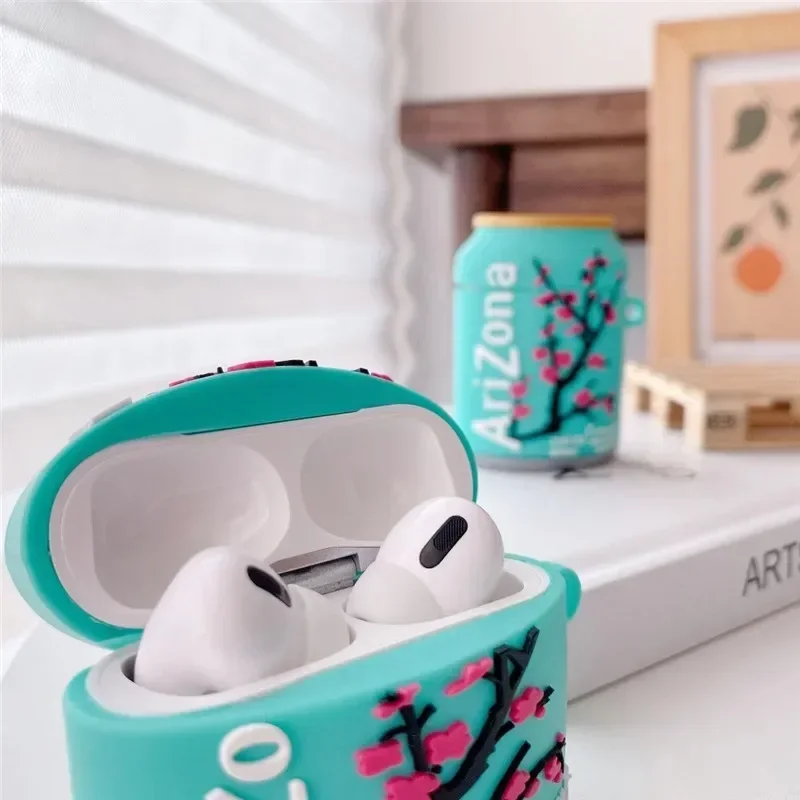 Para AirPods pro/pro 2 funda para auriculares Bluetooth para Apple Airpods1 2 3 4 Arizona accesorios de té helado llavero protector