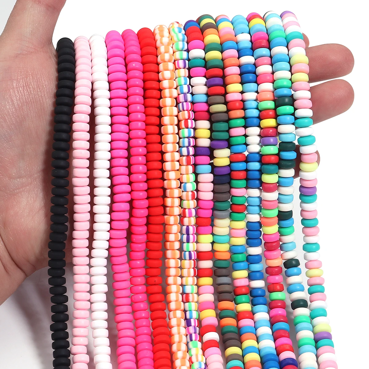 1 Strand 7mm Platte Ronde Polymeer Klei Kralen Abacus Losse Spacer Kralen voor Sieraden Maken Ketting DIY Armband Accessoires