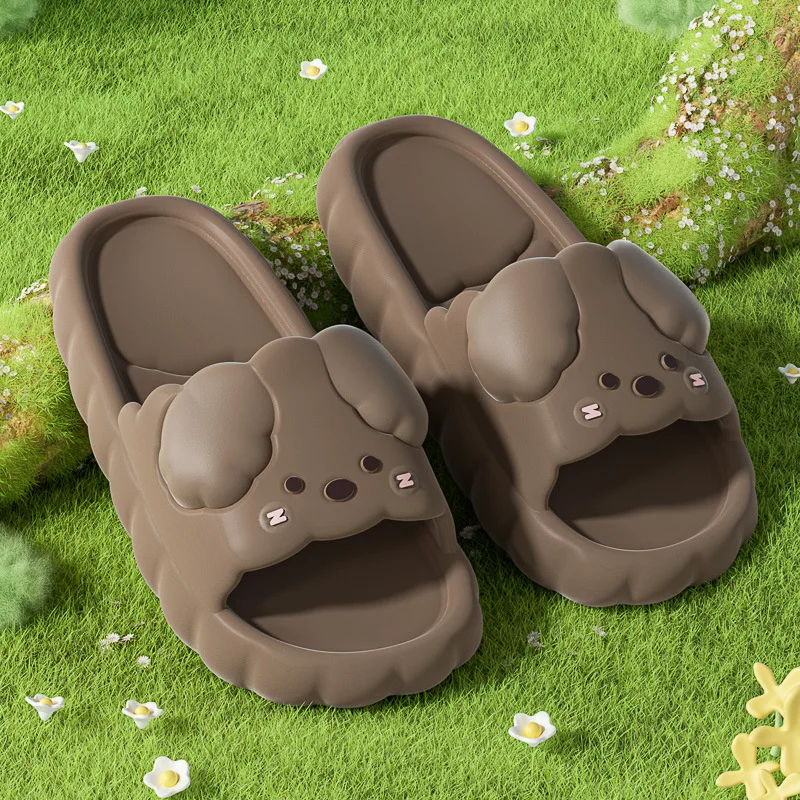 Neue cartoon tier hausschuhe frauen nette gewichtung rutschen frau sommer innen bad zimmer pantoffel weibliche wolke rutschen scuff schuhe