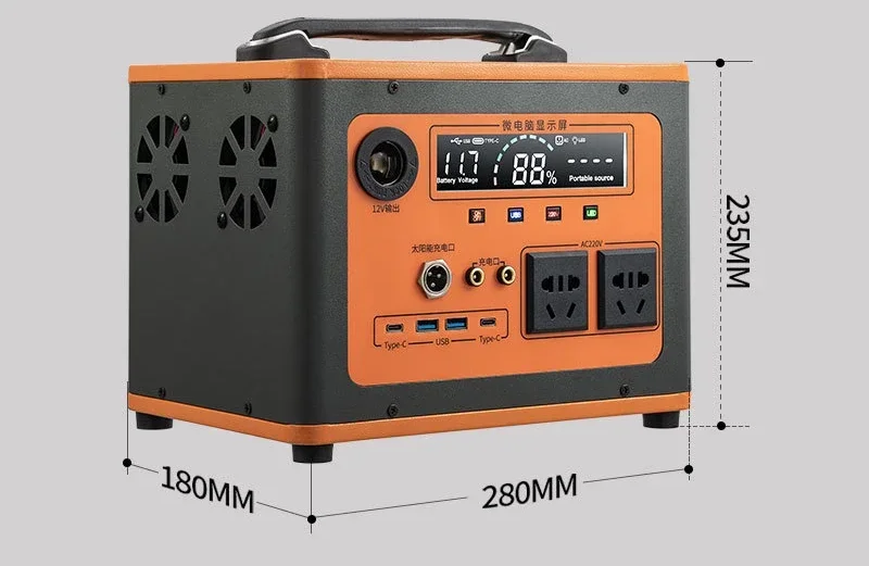 مصدر طاقة متنقل عبر الحدود 220 فولت سعة كبيرة محمول منزلي ذاتي القيادة كشك للتخييم المباشر تخزين الطاقة في حالات الطوارئ